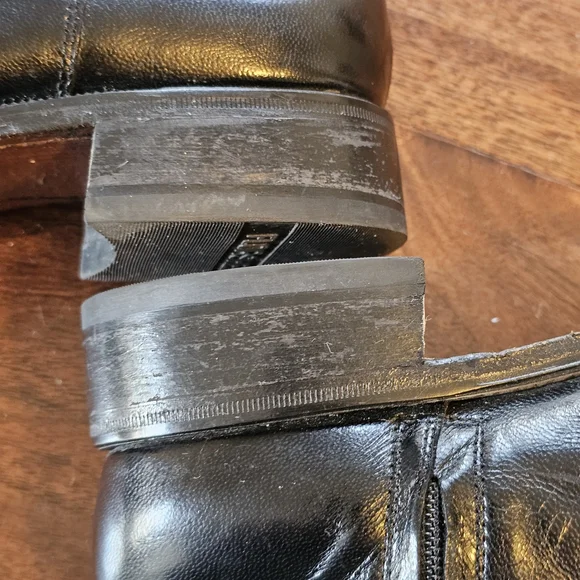 Florsheim Mens Boots Duke Genuine Leather Bike Toe With Zippers Black Color